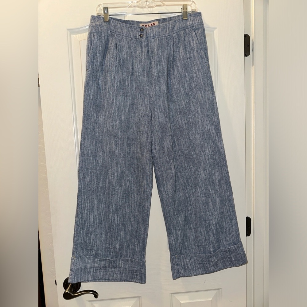 Anthropologie cotton wide leg pants